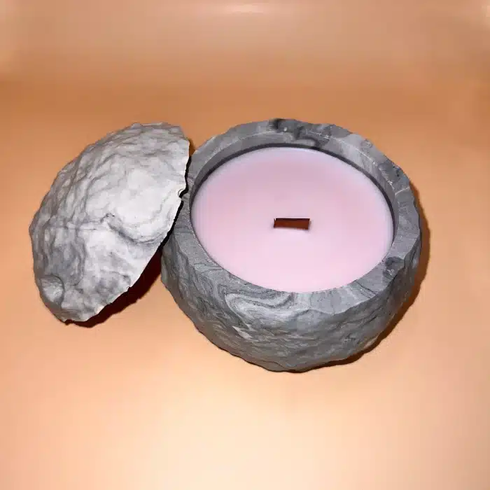 A Sculpted Moon Jesmonite Candle - Image 2