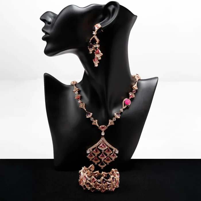 Handmade Triangle Set Plated in 18K Rose Gold - Image 1