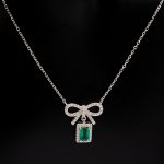 Emerald Bow Necklace Radium Plated - Image 2