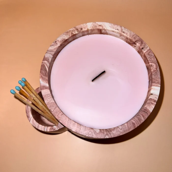 Luxury Rose Marble Jesmonite Candle Luxury Rose Marble Jesmonite Candle