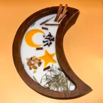 Ramadan Crescent Moon Wooden Candle