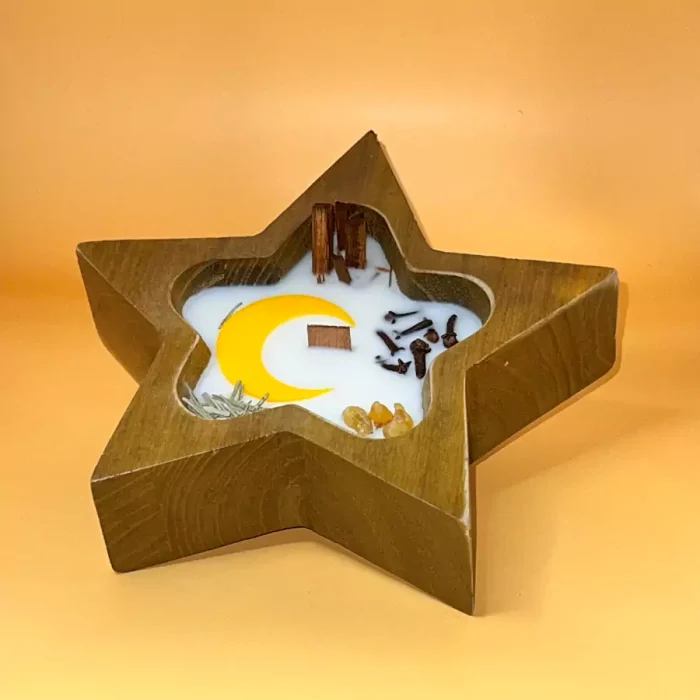 Ramadan Star Wooden Candle - Image 2