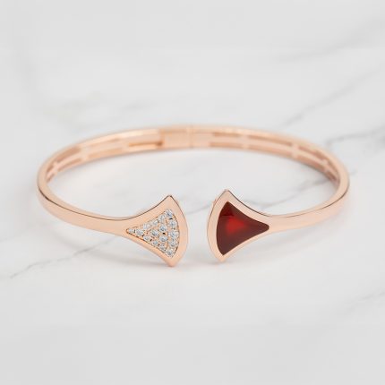 Red Cameo Grace Bangle 18K Gold Plated