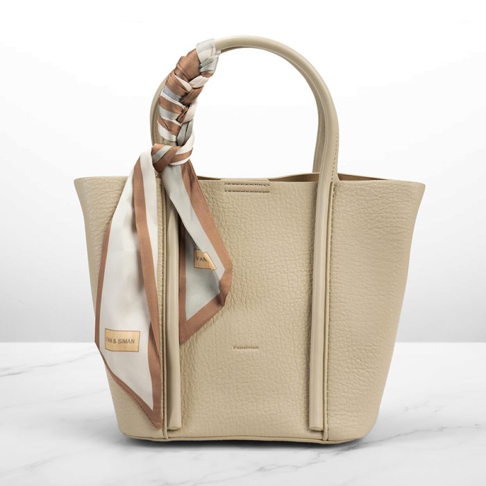 Simple Tote Women's Handbag with Ribbon - Image 2