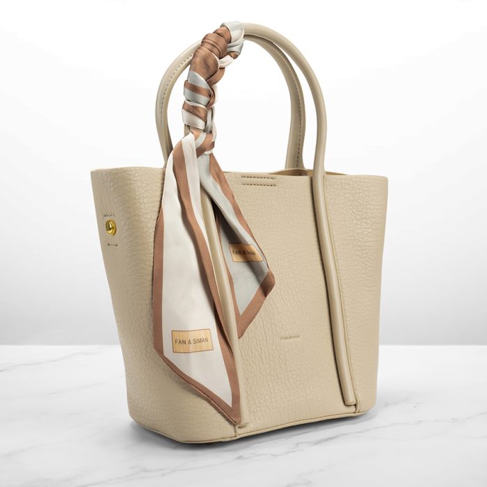 Simple Tote Women's Handbag with Ribbon - Image 1