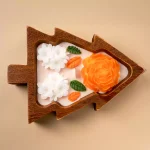 Tree & Flowers Wooden Candle - Image 3