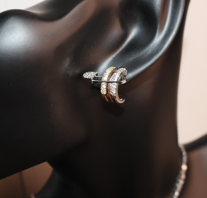 Tricolor Harmony Necklace & Earring Set - Image 5