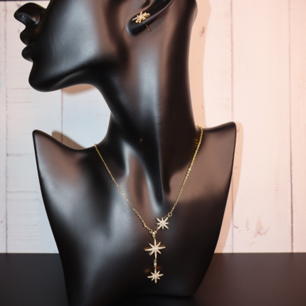 Celestial Starburst Necklace & Earring Set